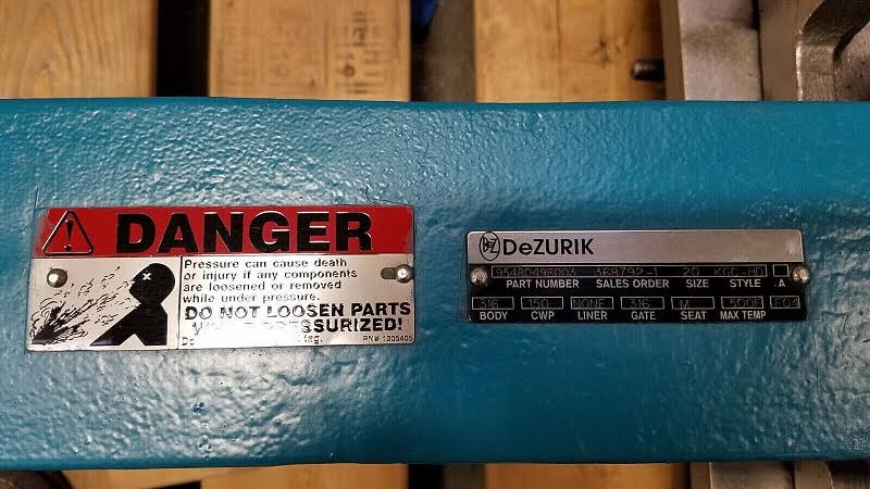 DEZURIK TST 1 20 AIR KNIFE GATE NEW